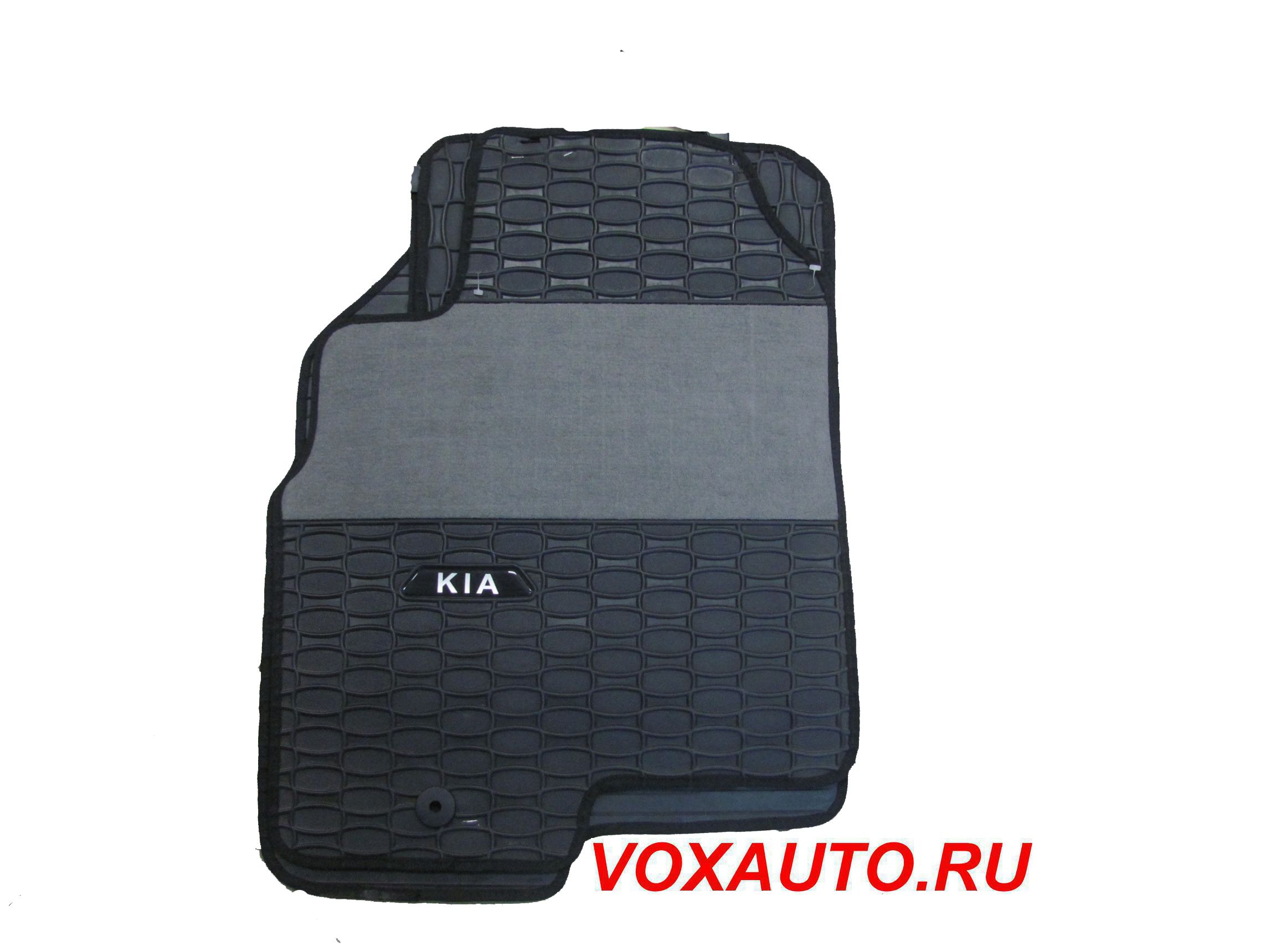 Коврики салона KIA Magentis резина клетка с текстильной вставкой Sotra
